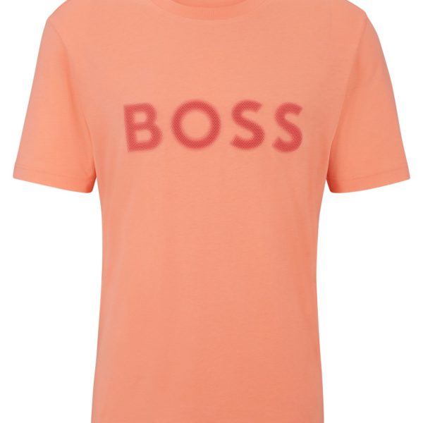 T-shirt Regular Fit en jersey de coton avec logo en mesh – Hugo Boss