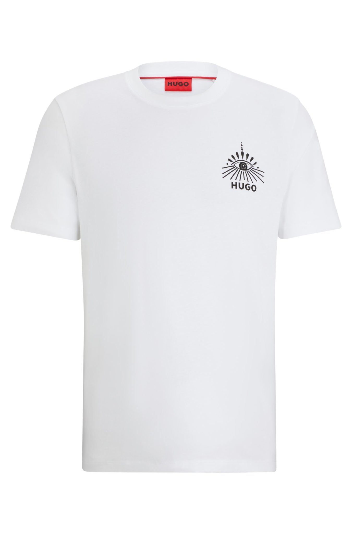 Hugo Boss T-shirt Regular Fit en jersey de coton avec motif artistique saisonnier