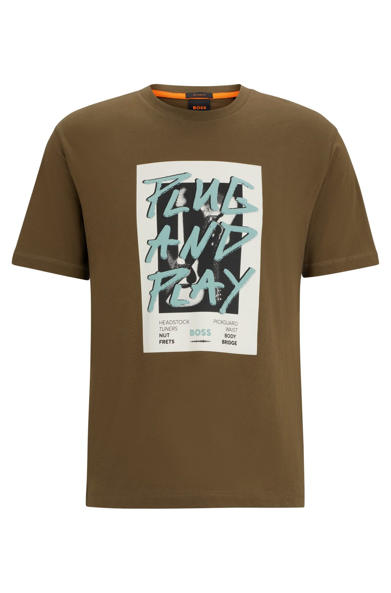 Hugo Boss T-shirt Regular Fit en pur coton avec imprimé graphique de la saison