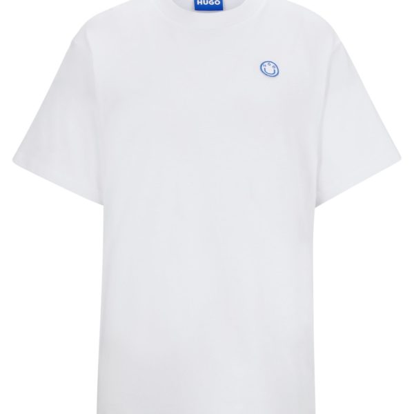 Hugo Boss T-shirt en jersey de coton avec badge logoté