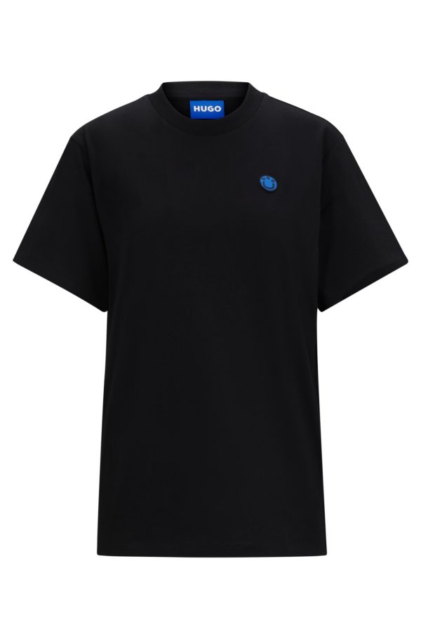 Hugo Boss T-shirt en jersey de coton avec badge logoté