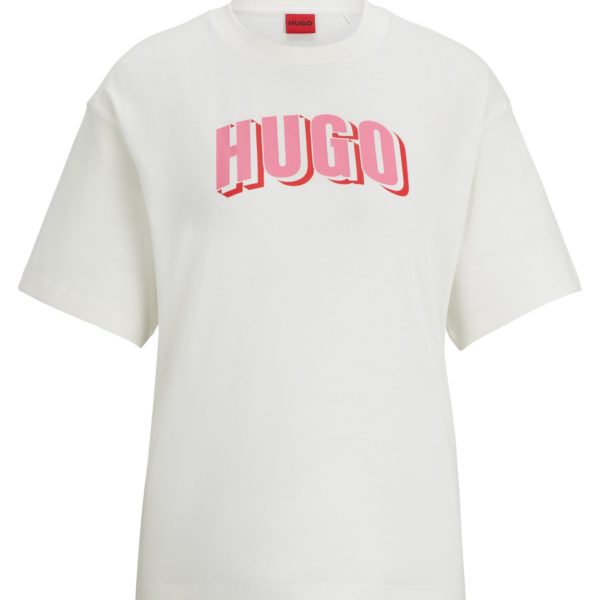 T-shirt Relaxed Fit en coton lavé avec logo de la saison – Hugo Boss