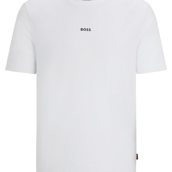 T-shirt Relaxed Fit en coton stretch, à logo imprimé – Hugo Boss