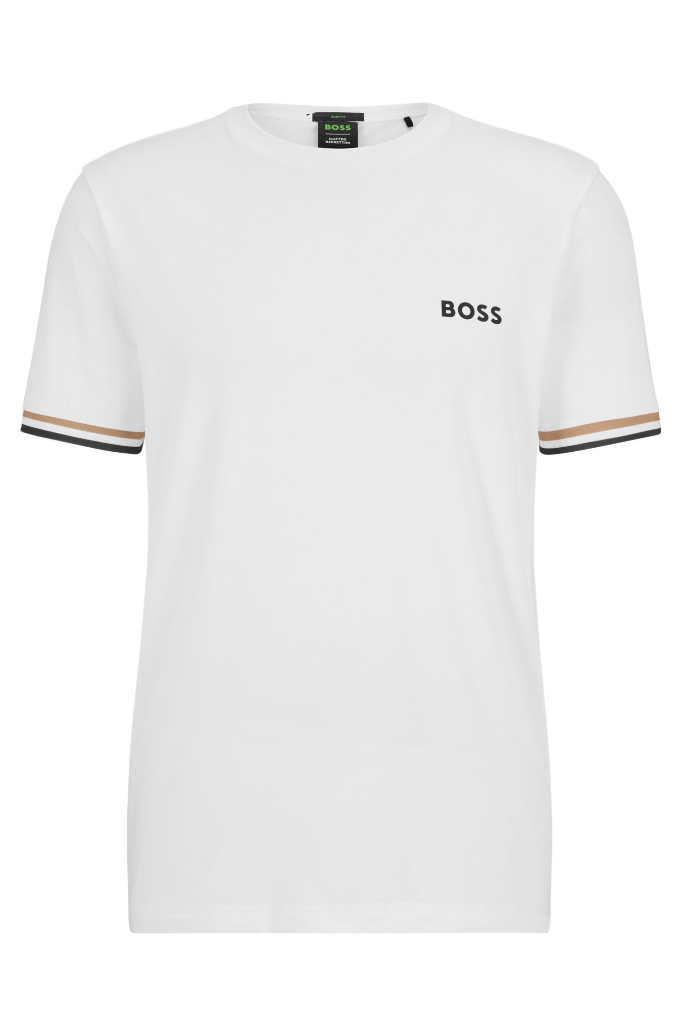 Hugo Boss T-shirt à col rond BOSS x Matteo Berrettini avec logo et rayures emblématiques