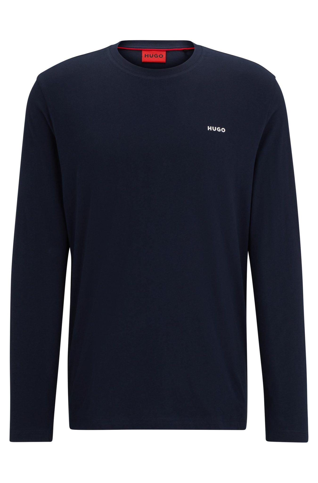 Hugo Boss T-shirt à manches longues en jersey de coton à logo imprimé