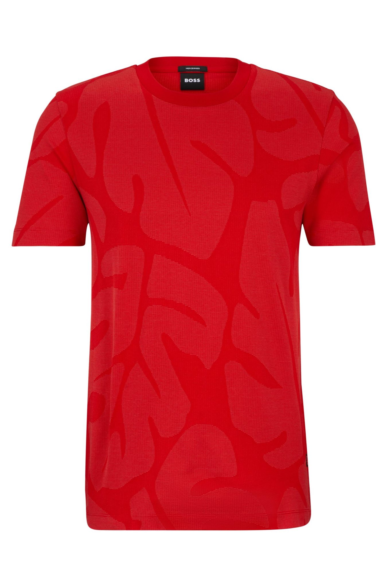 Hugo Boss T-shirt en coton à motif feuilles de Monstera bicolore