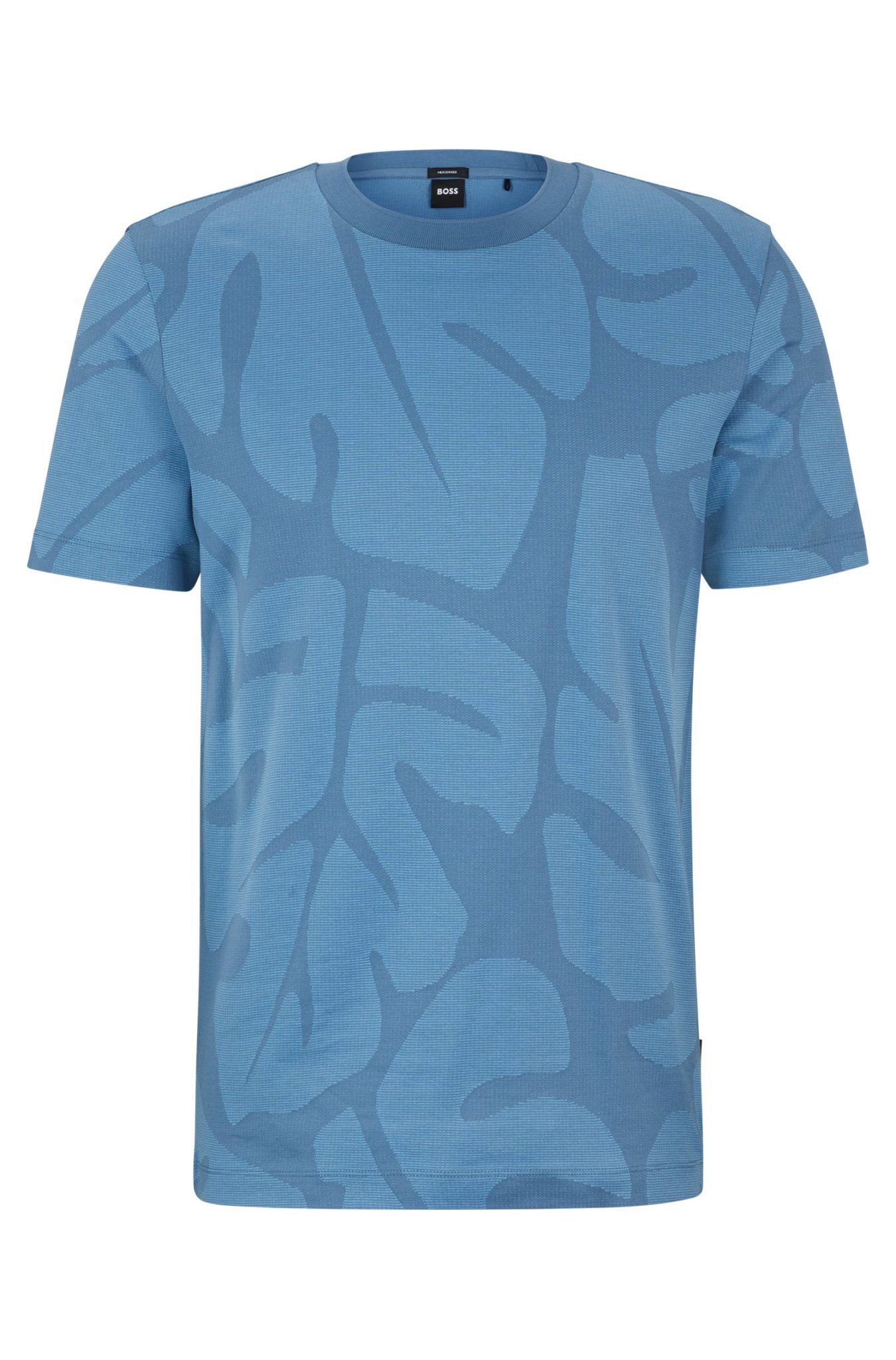 Hugo Boss T-shirt en coton à motif feuilles de Monstera bicolore