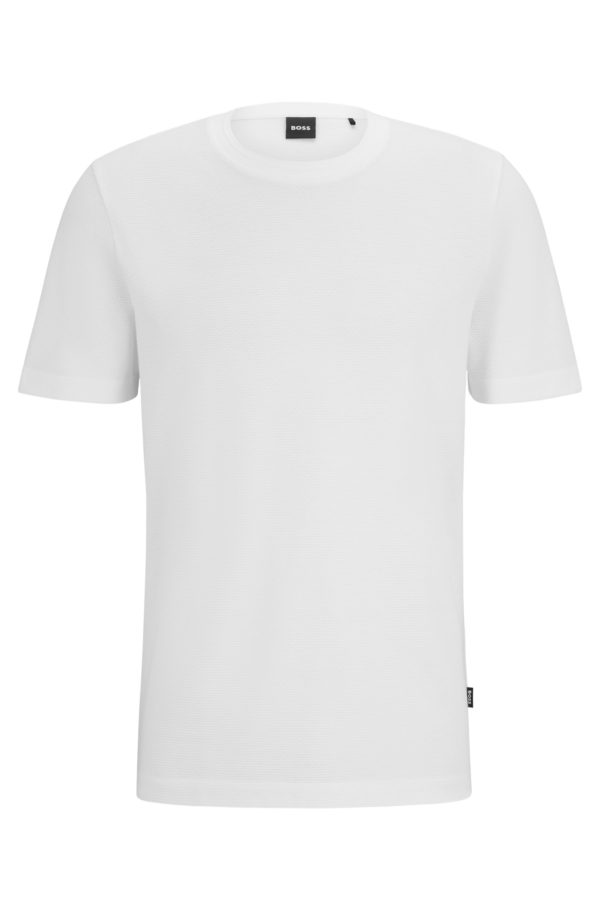 Hugo Boss T-shirt en coton mélangé à la structure jacquard effet bulle