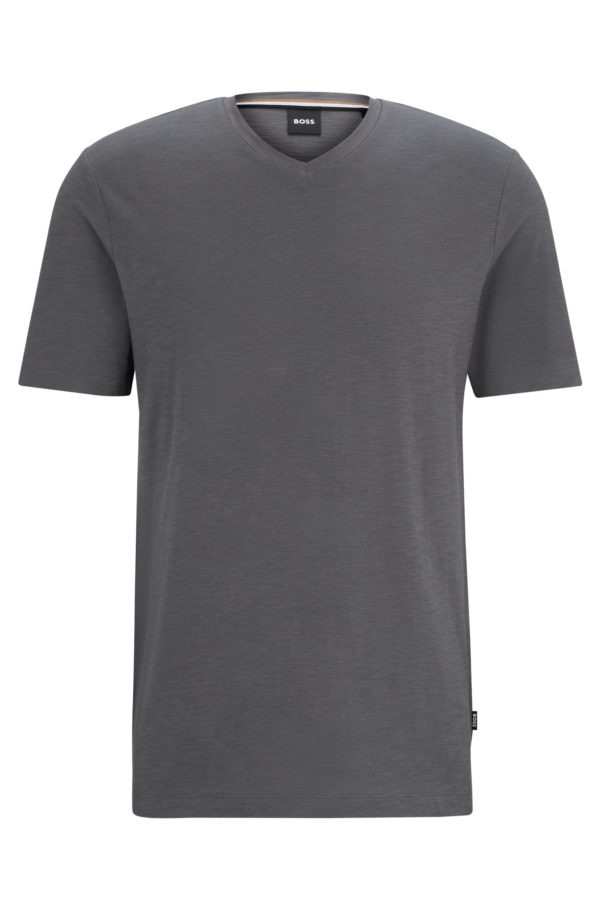 Hugo Boss T-shirt en coton mercerisé avec col V