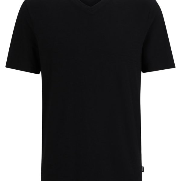 T-shirt en coton mercerisé avec col V – Hugo Boss