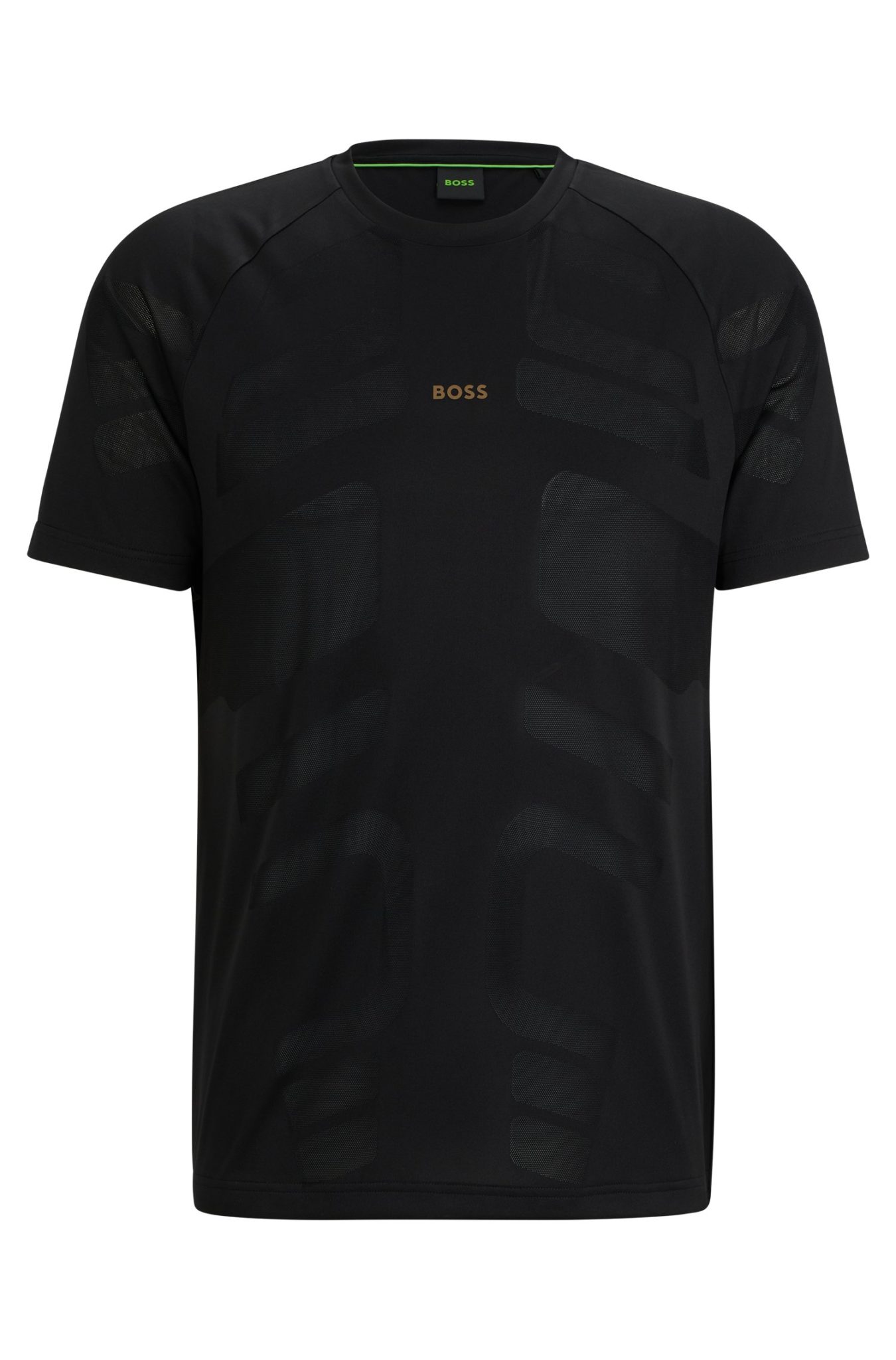 Hugo Boss T-shirt en jacquard performant avec logo réfléchissant décoratif