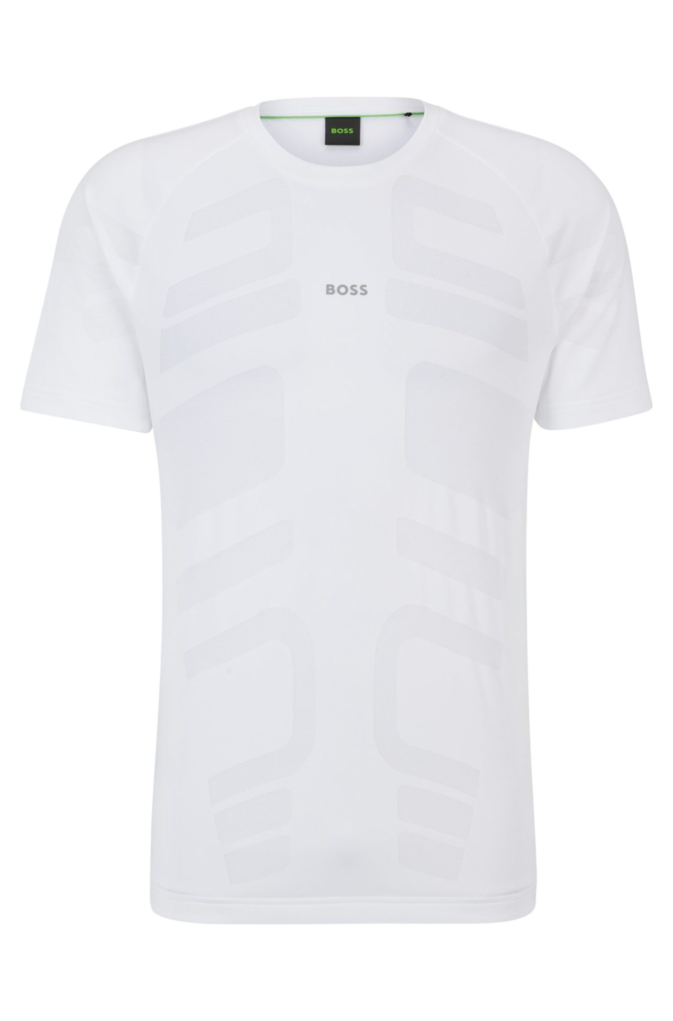 Hugo Boss T-shirt en jacquard performant avec logo réfléchissant décoratif