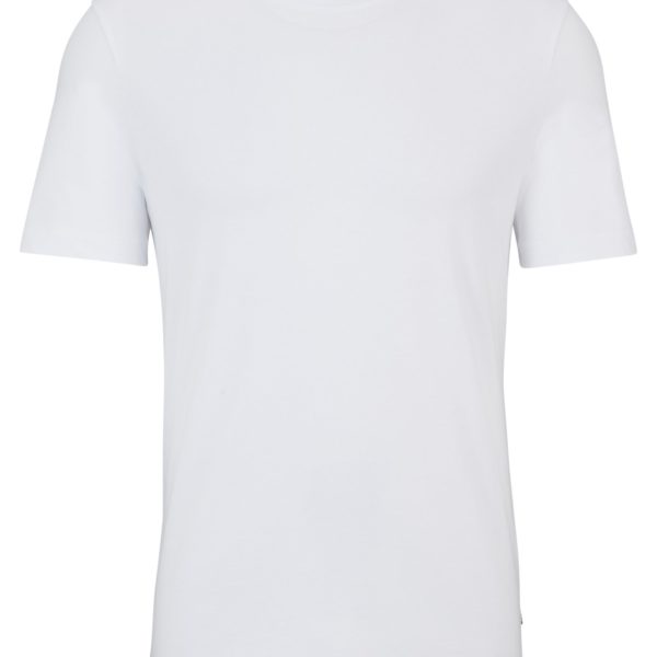 Hugo Boss T-shirt Regular en jersey de coton avec col côtelé