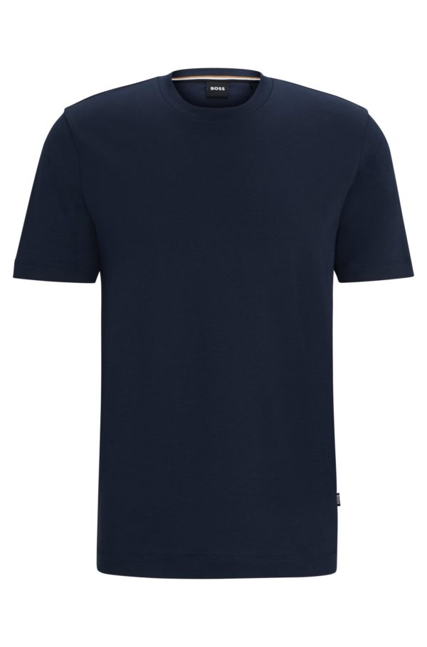 Hugo Boss T-shirt Regular en jersey de coton avec col côtelé
