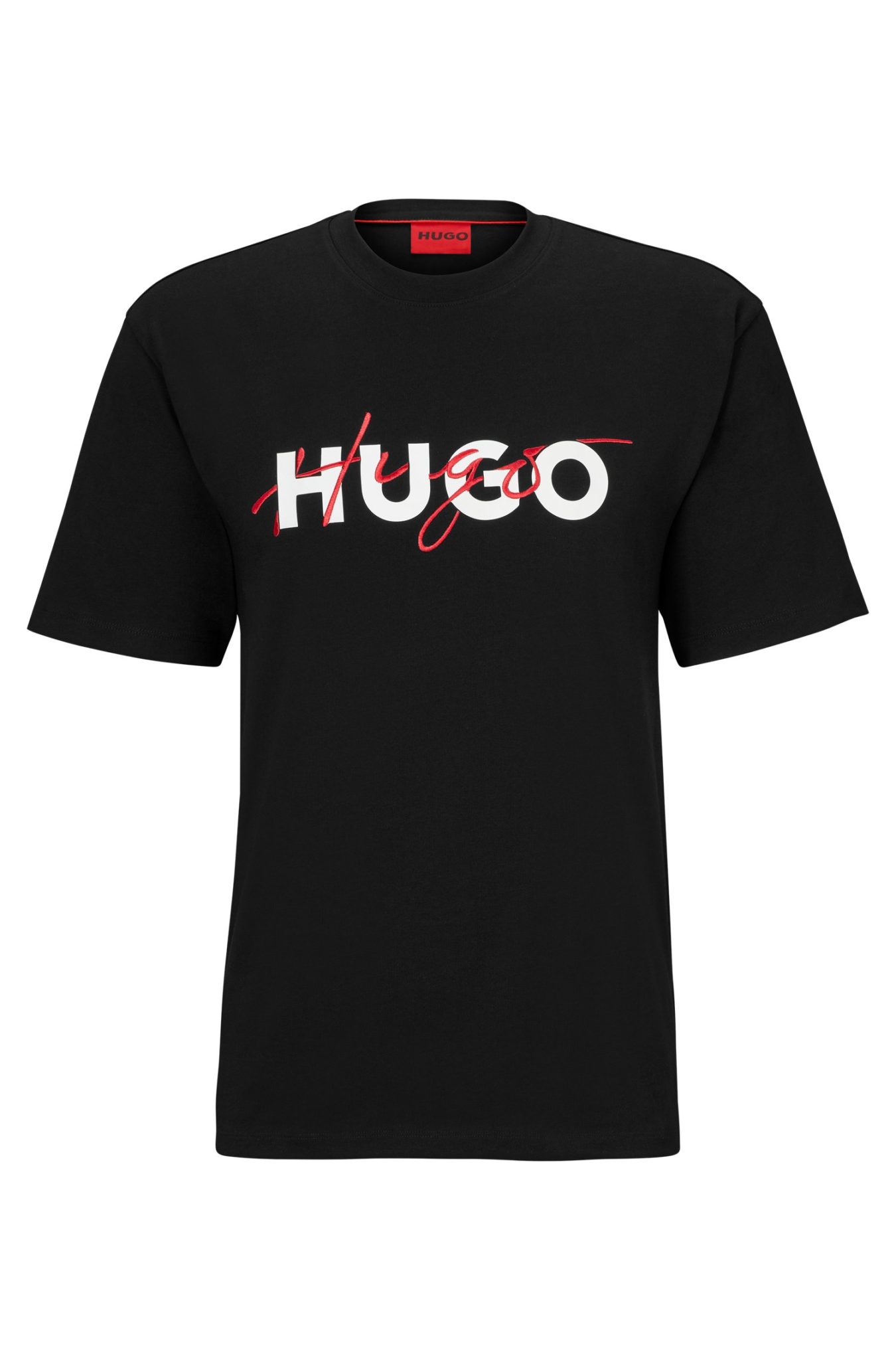 Hugo Boss T-shirt en jersey de coton avec double logo
