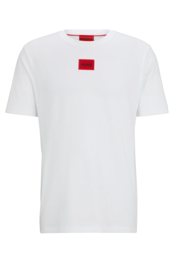 Hugo Boss T-shirt en jersey de coton avec étiquette logotée