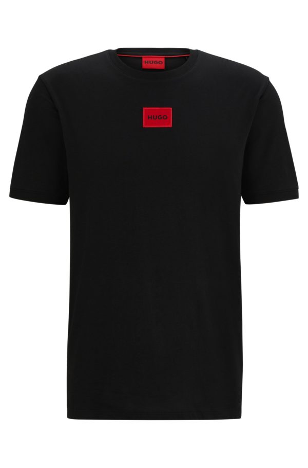 Hugo Boss T-shirt en jersey de coton avec étiquette logotée