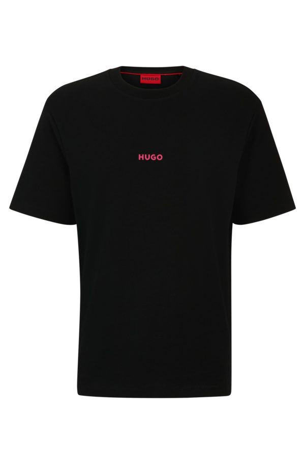 Hugo Boss T-shirt en jersey de coton avec imprimé artistique au dos