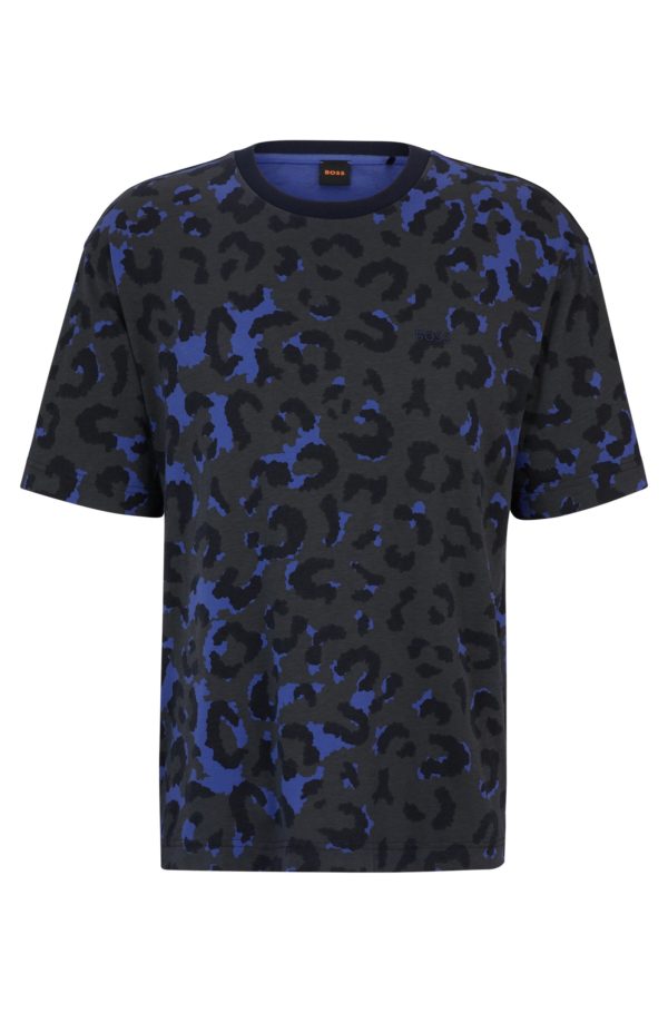 Hugo Boss T-shirt en jersey de coton avec imprimé léopard