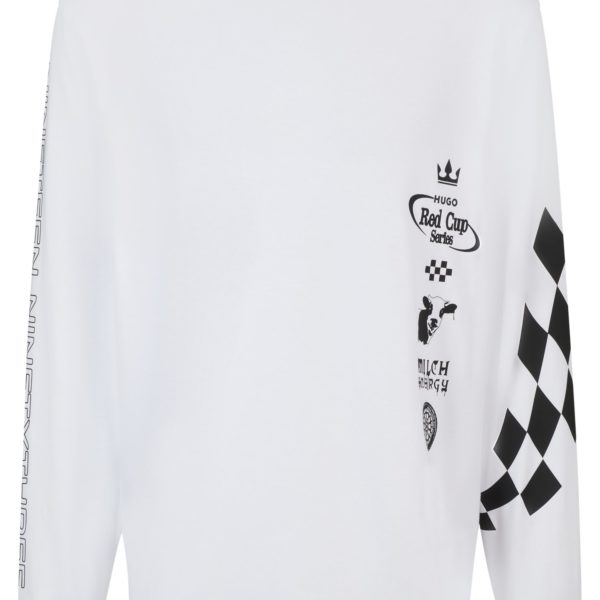 T-shirt en jersey de coton avec imprimés inspirés de l’univers de la course automobile – Hugo Boss