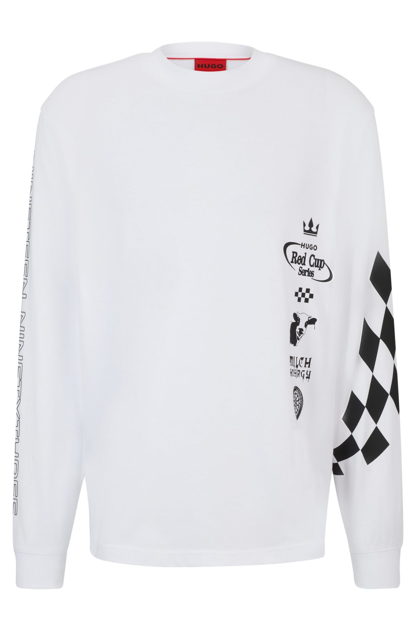 Hugo Boss T-shirt en jersey de coton avec imprimés inspirés de l’univers de la course automobile