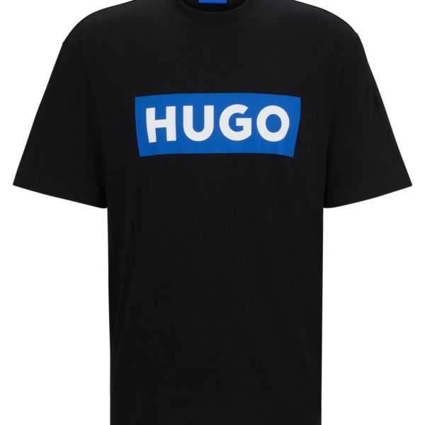 T-shirt en jersey de coton avec logo bleu – Hugo Boss