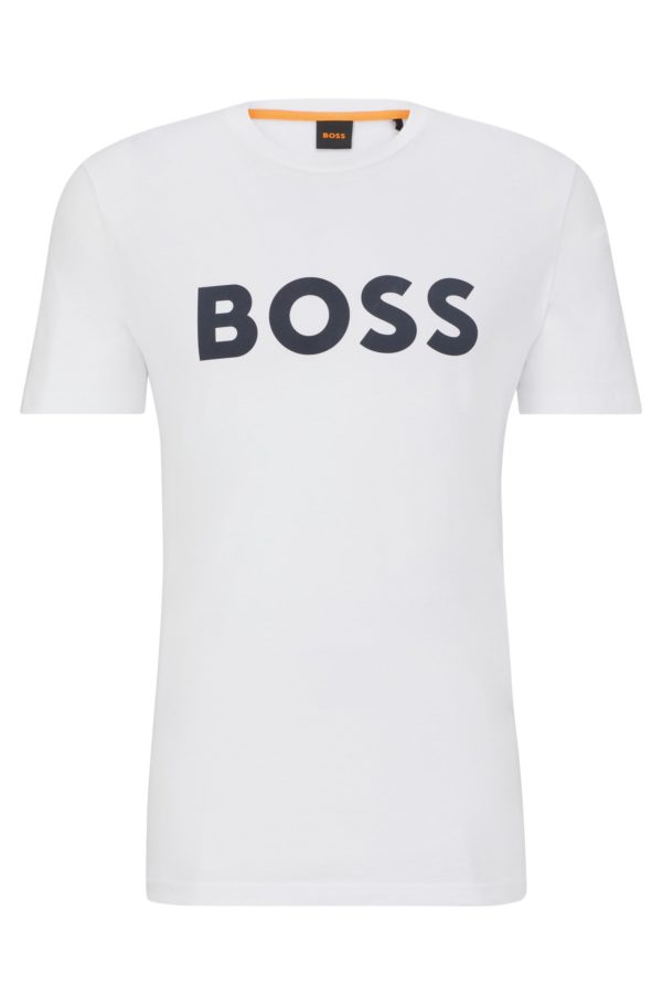 Hugo Boss T-shirt en jersey de coton avec logo imprimé en gomme