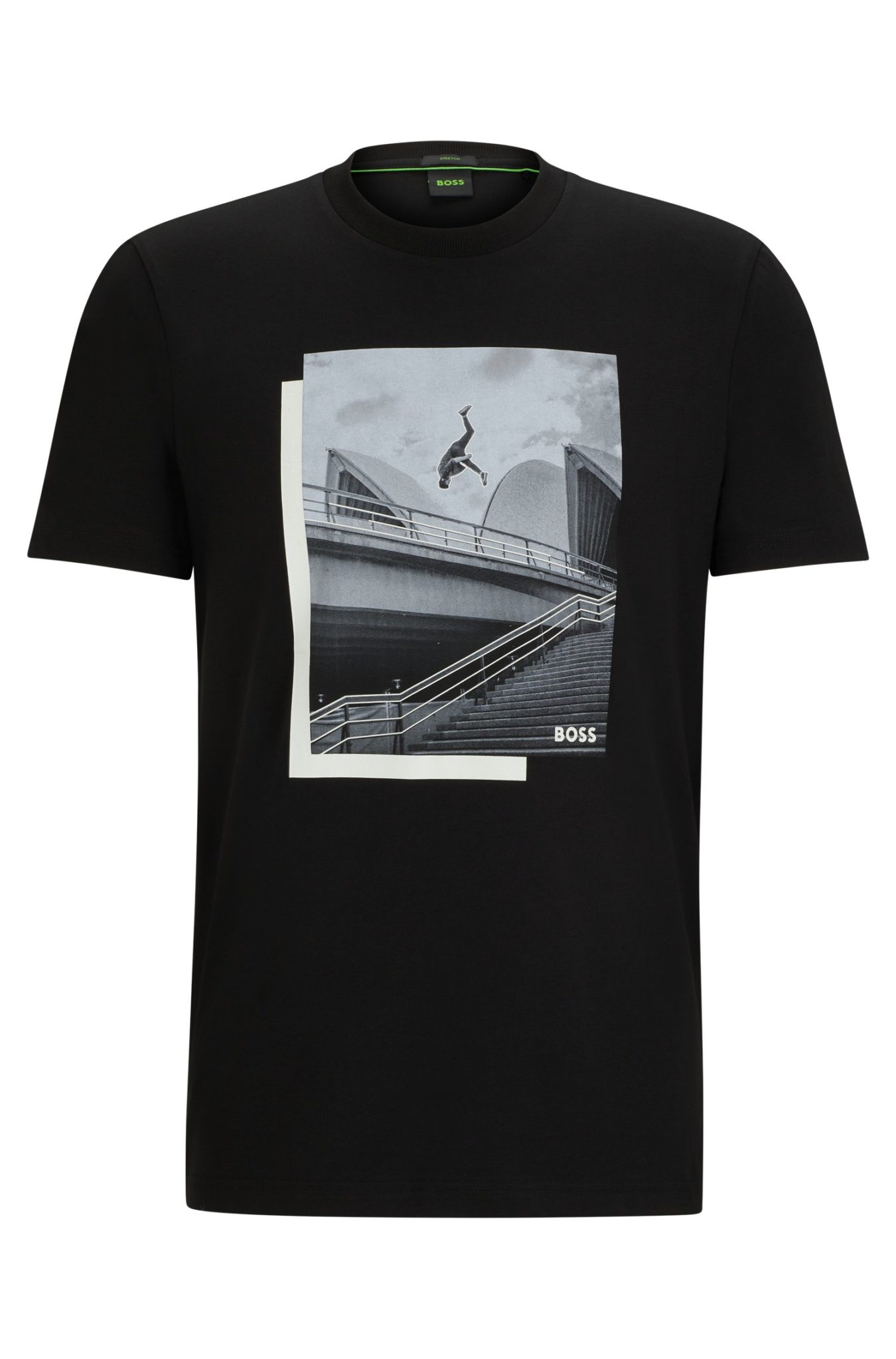 Hugo Boss T-shirt en jersey de coton stretch à imprimé photographique