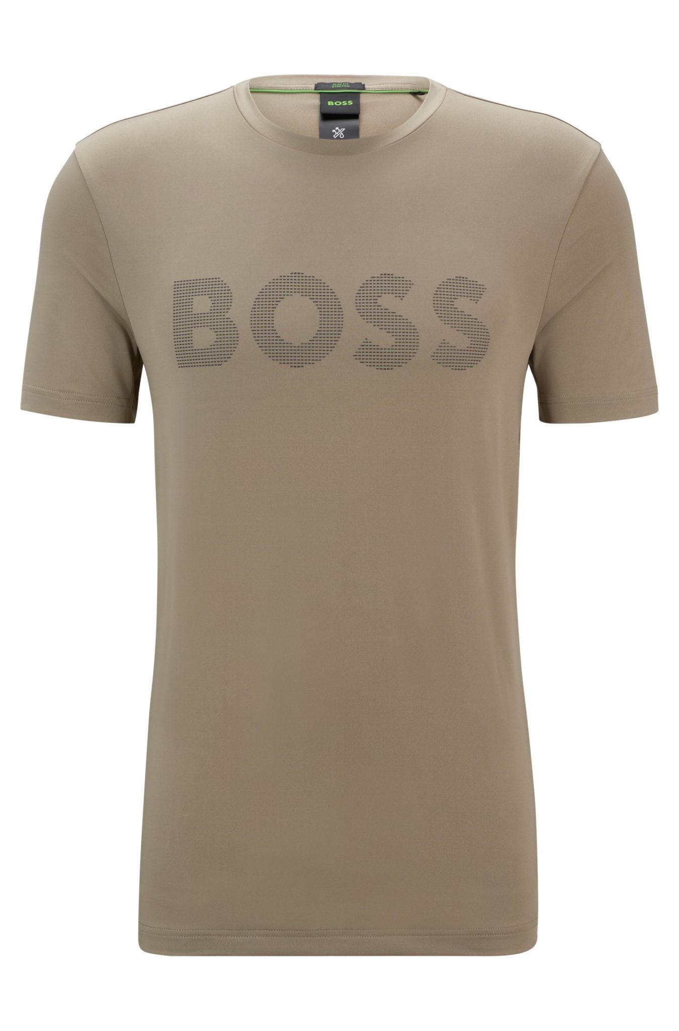 Hugo Boss T-shirt en stretch performant avec logo réfléchissant décoratif