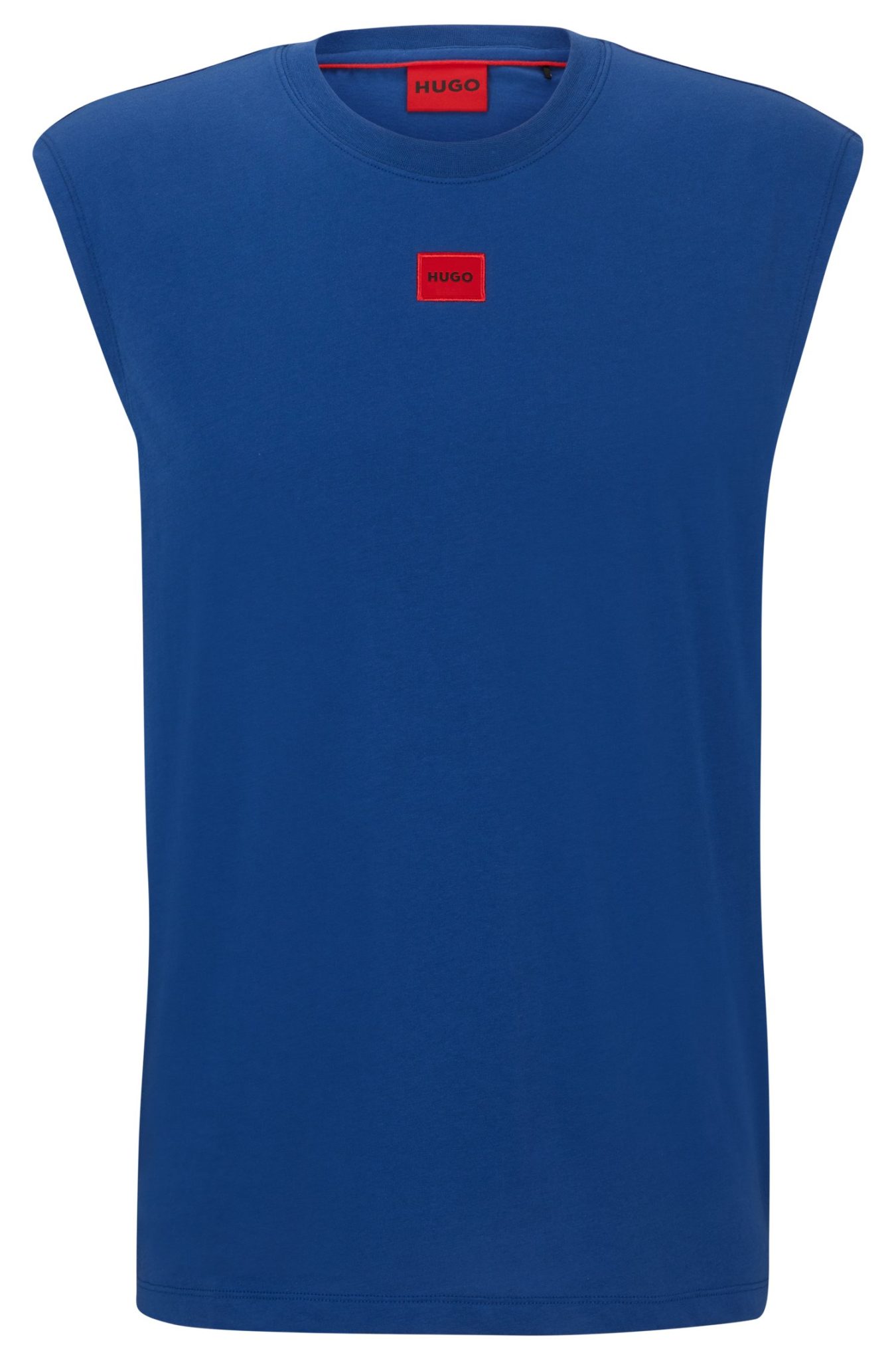 Hugo Boss T-shirt sans manches en jersey de coton avec étiquette logo