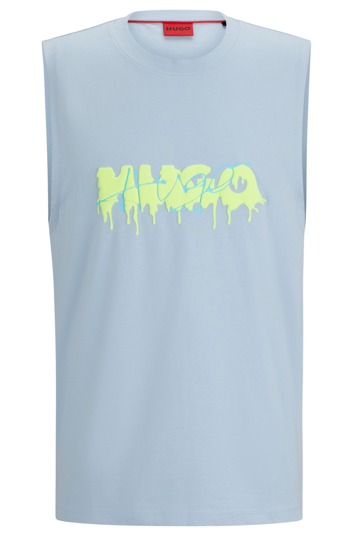 Hugo Boss T-shirt sans manches en jersey de coton avec logo de la saison