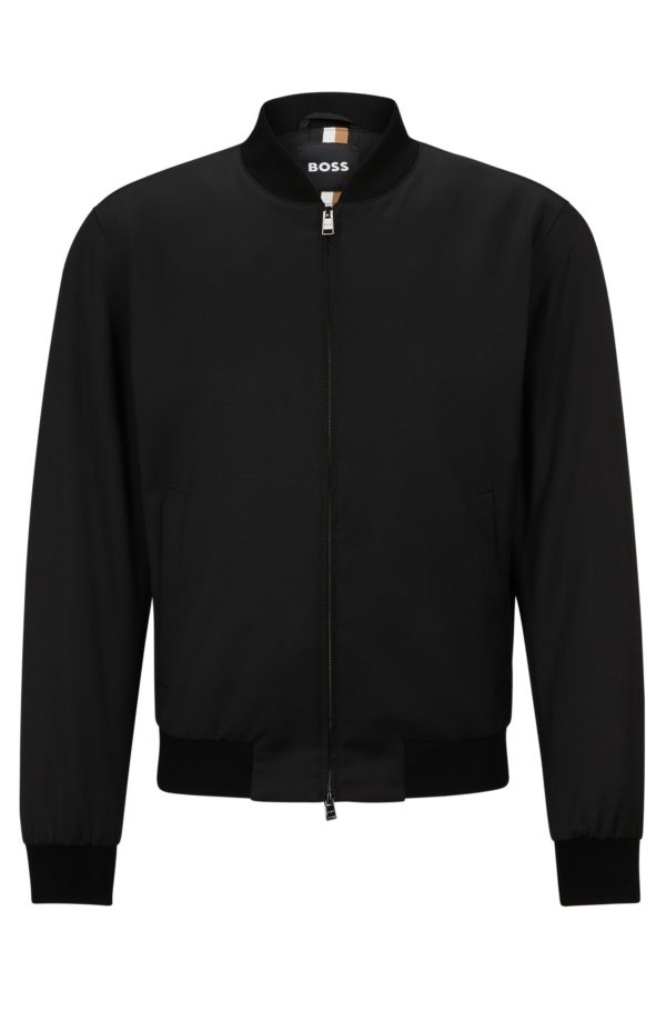 Hugo Boss Veste zippée en sergé de laine vierge
