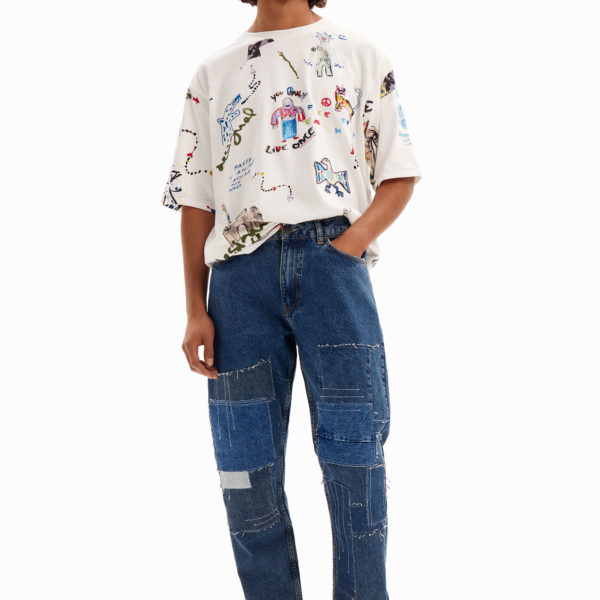 Jean carotte patchwork Desigual