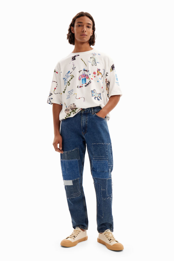 Jean carotte patchwork Desigual