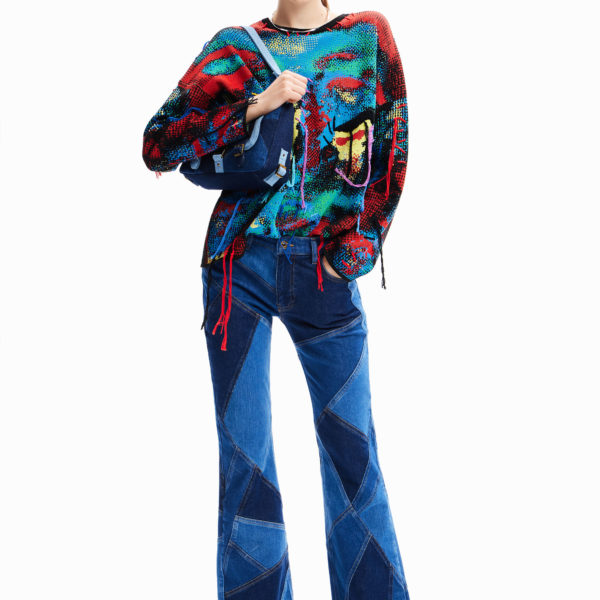 Jean flare patchwork María Escoté Desigual