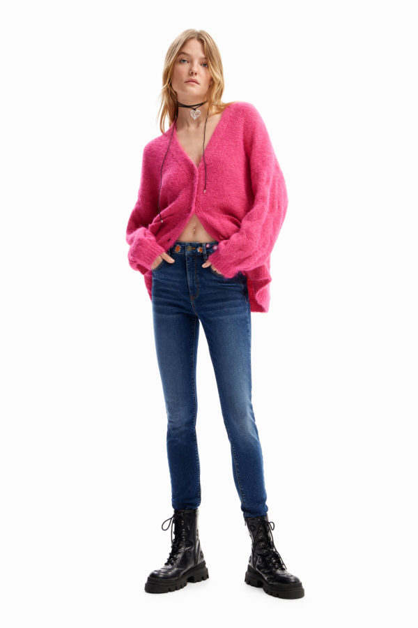 Jean slim fleurs brodées Desigual