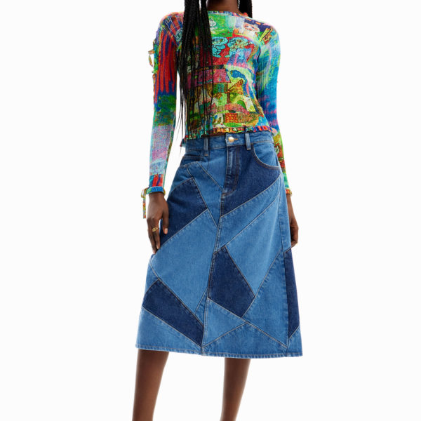 Jupe jean patchwork María Escoté Desigual