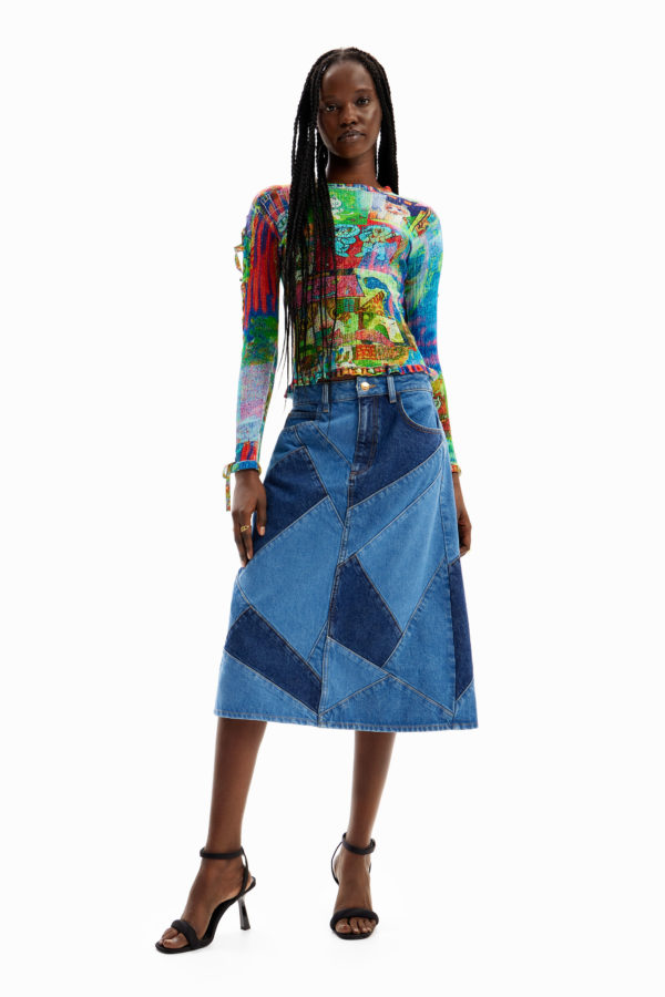 Jupe jean patchwork María Escoté Desigual