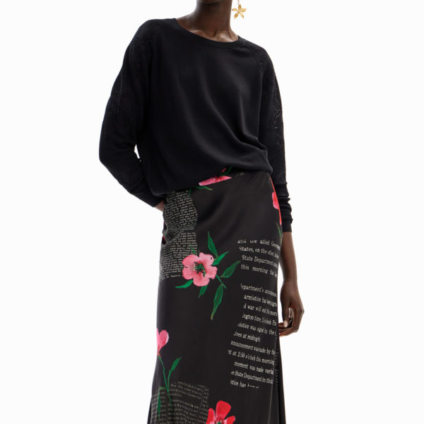 Jupe midi nuisette texture Desigual