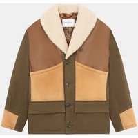 Manteau en peau lainée et empiècements cuir CAMERAMAN – Chevignon