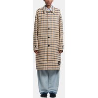 Manteau long droit réversible laine mélangée à carreaux – Marni