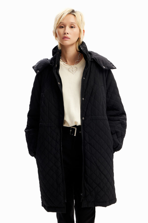 Manteau matelassé manches froncées Desigual