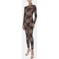 N21 X Wolford Combinaison Motifs En Dentelle Noire Pattie - Wolford