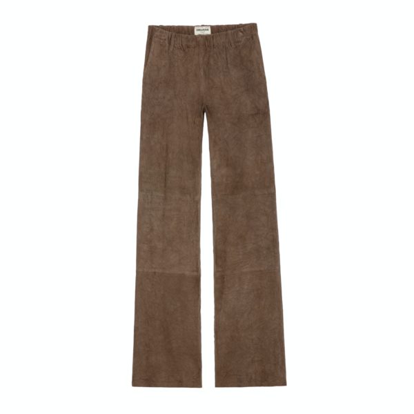 Pantalon Parfait Daim Froissé Bronze – Taille 38 – Femme – Zadig & Voltaire