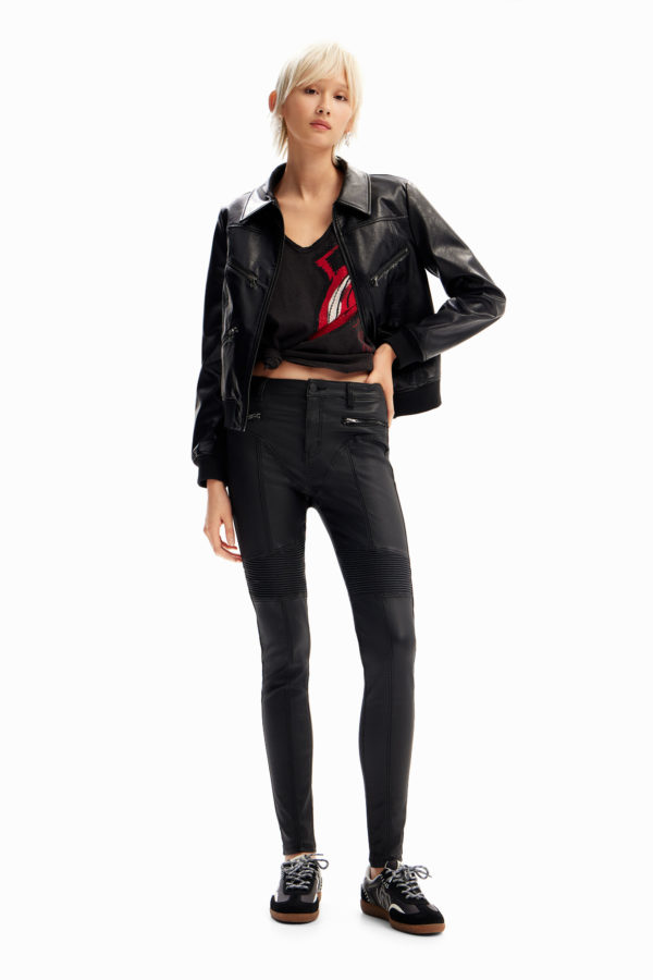Pantalon slim effet cuir Desigual