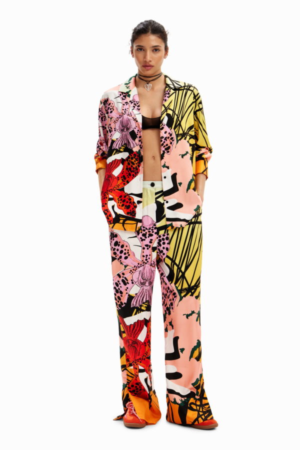 Pantalon soie orchidées M. Christian Lacroix Desigual