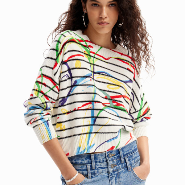 Pull court rayures arty Desigual