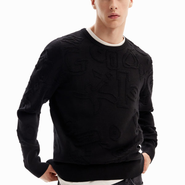 Pull motifs texture Desigual