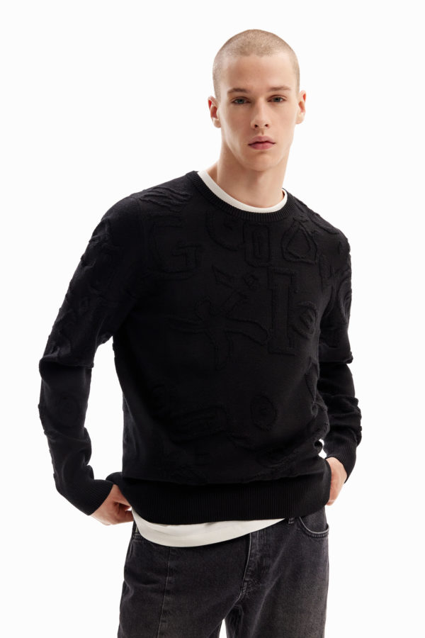 Pull motifs texture Desigual