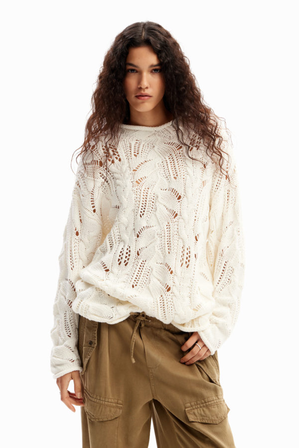Pull oversize motif ajouré Desigual